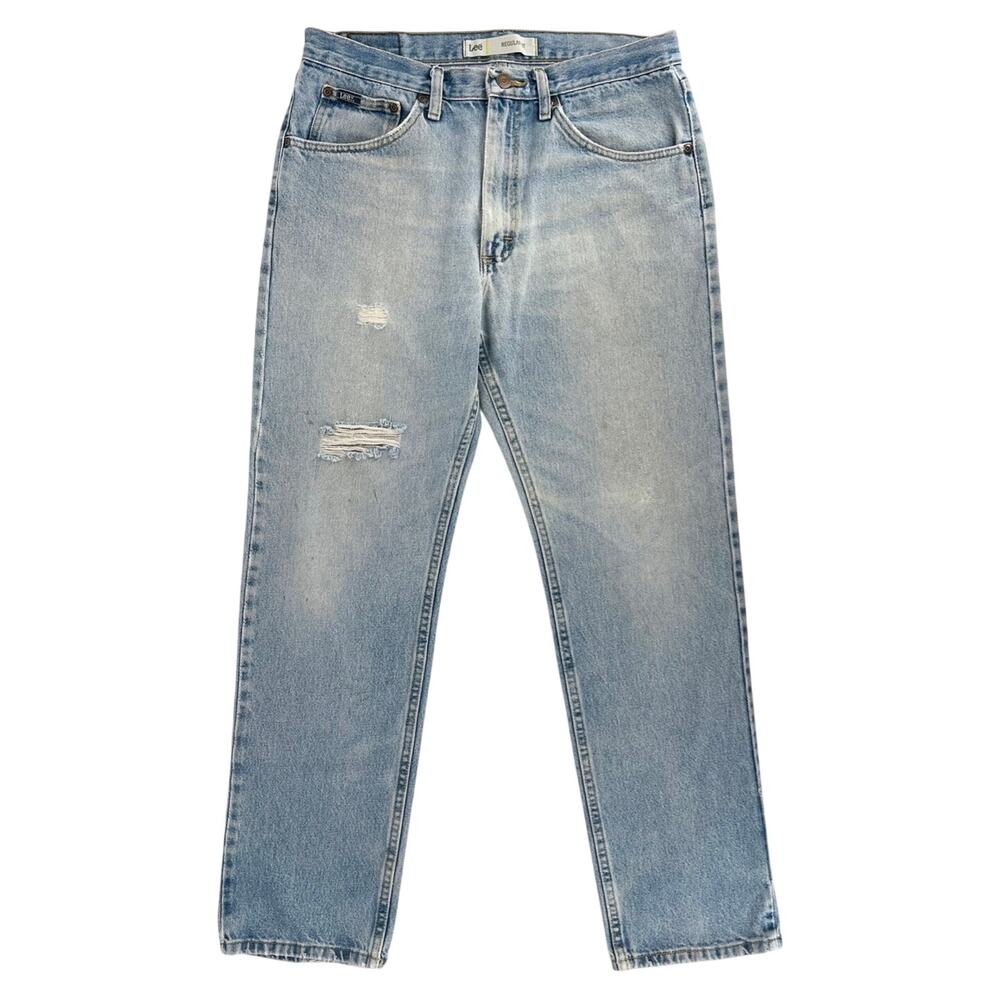 Lee Regular Fit distressed light wash jeans